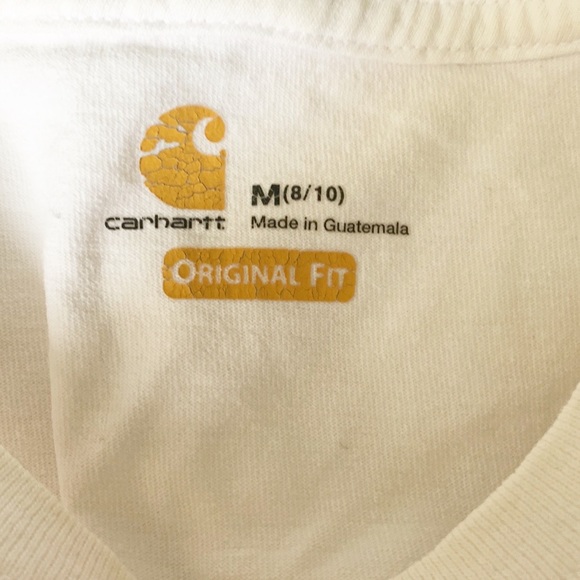 DIY Cutout Carhartt White Short Sleeves Shirt Size Medium - Picture 4 of 6